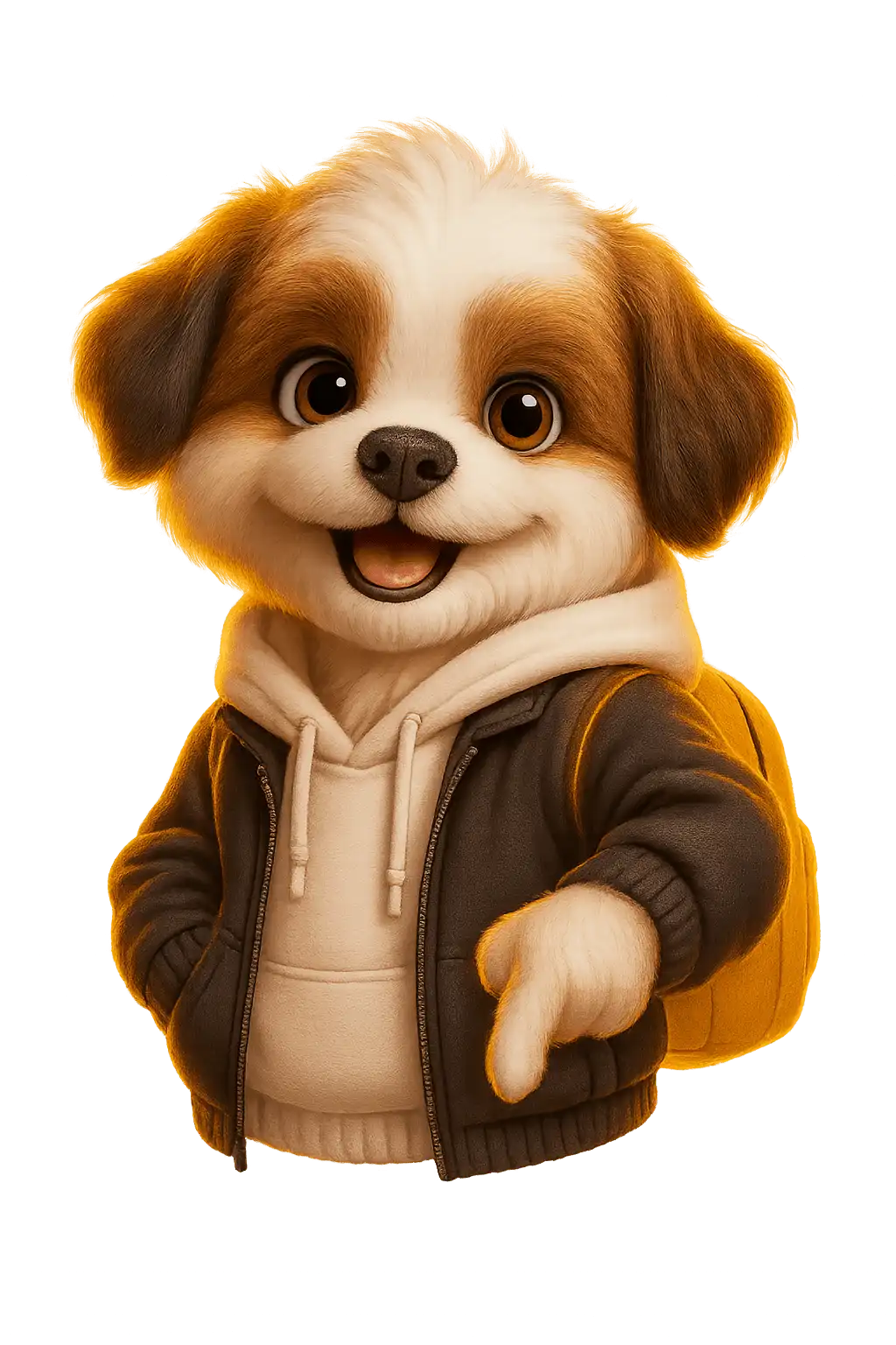 Mascot Theo pointing towards the waitlist form on mobile