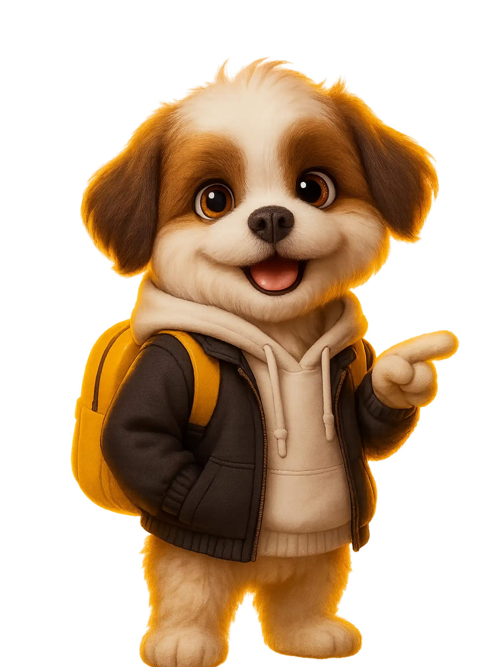 Mascot Theo pointing towards the waitlist form